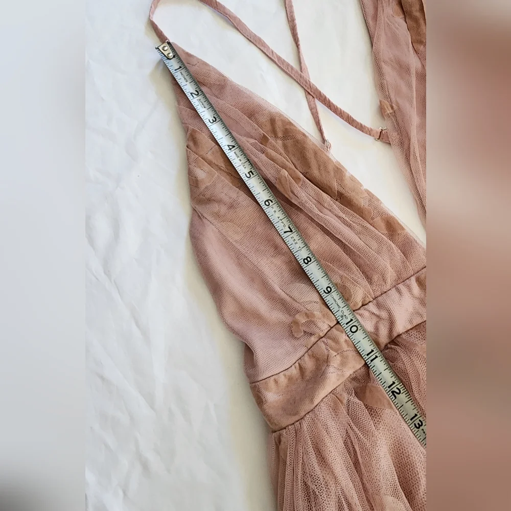 Luxxel Dusty Rose Floral Tulle Dress (sz small/petite) - Picture 10 of 16